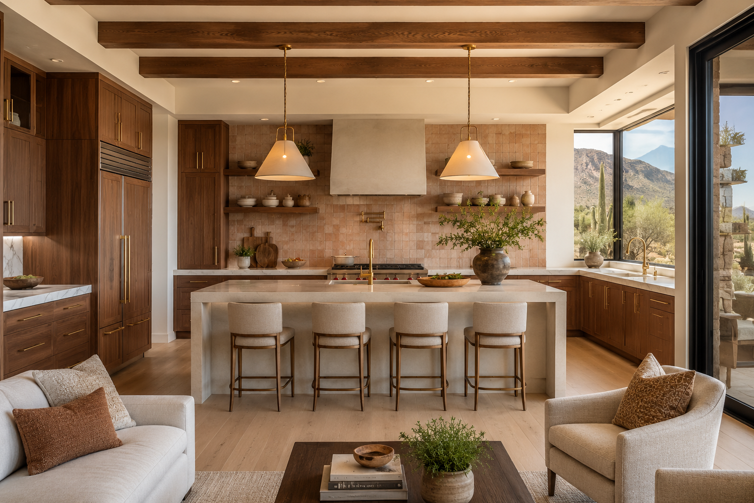 Luxury custom kitchen remodel in Fountain Hills, AZ by Apex Home Concepts — warm desert tones and premium finishes